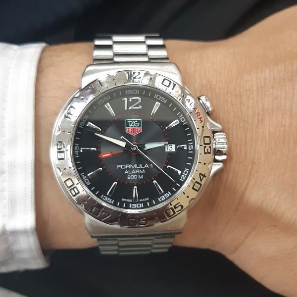 流當手錶拍賣 原裝 TAG Heuer 豪雅 Formula 1 鬧鈴 石英 男錶 盒單齊 喜歡價可議 