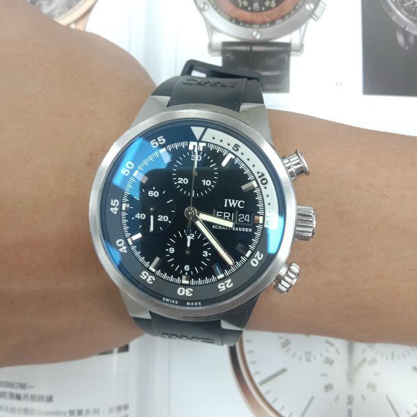 流當手錶拍賣 IWC 萬國 Aquatimer Chronograph 海洋計時 自動 男錶 9成5新 喜歡價可議 